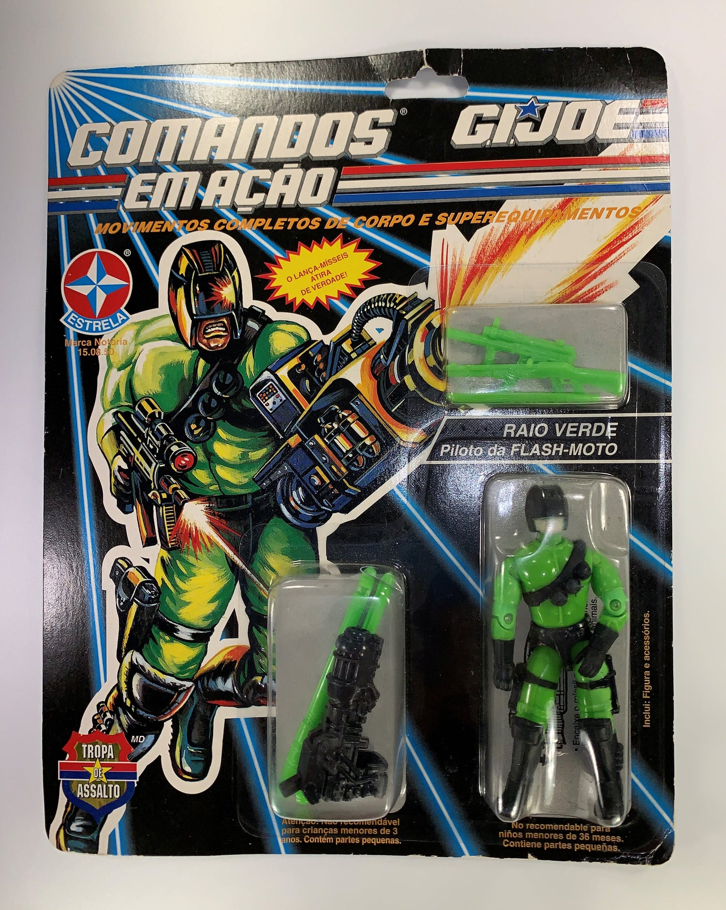 Raio Verde GI Joe Brazil HEAT Viper MOC Sealed Comandos Em Acao Estrela Cobra