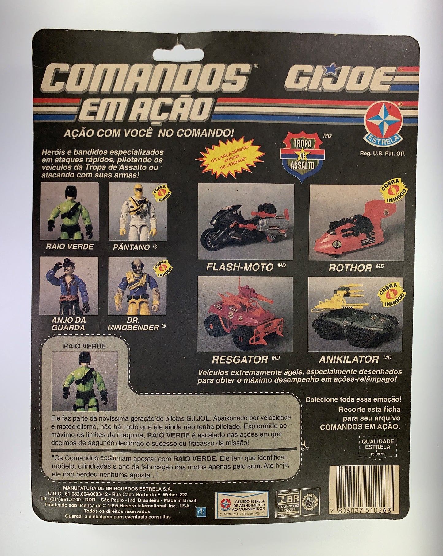 Raio Verde GI Joe Brazil HEAT Viper MOC Sealed Comandos Em Acao Estrela Cobra