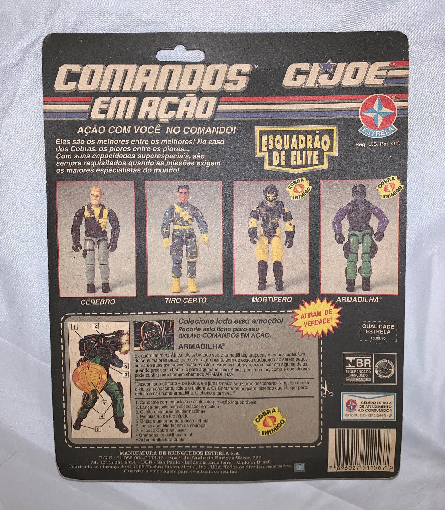 Armadilha GI Joe Brazil Bech Head as a Cobra MOC Sealed Comandos Em Acao Estrela