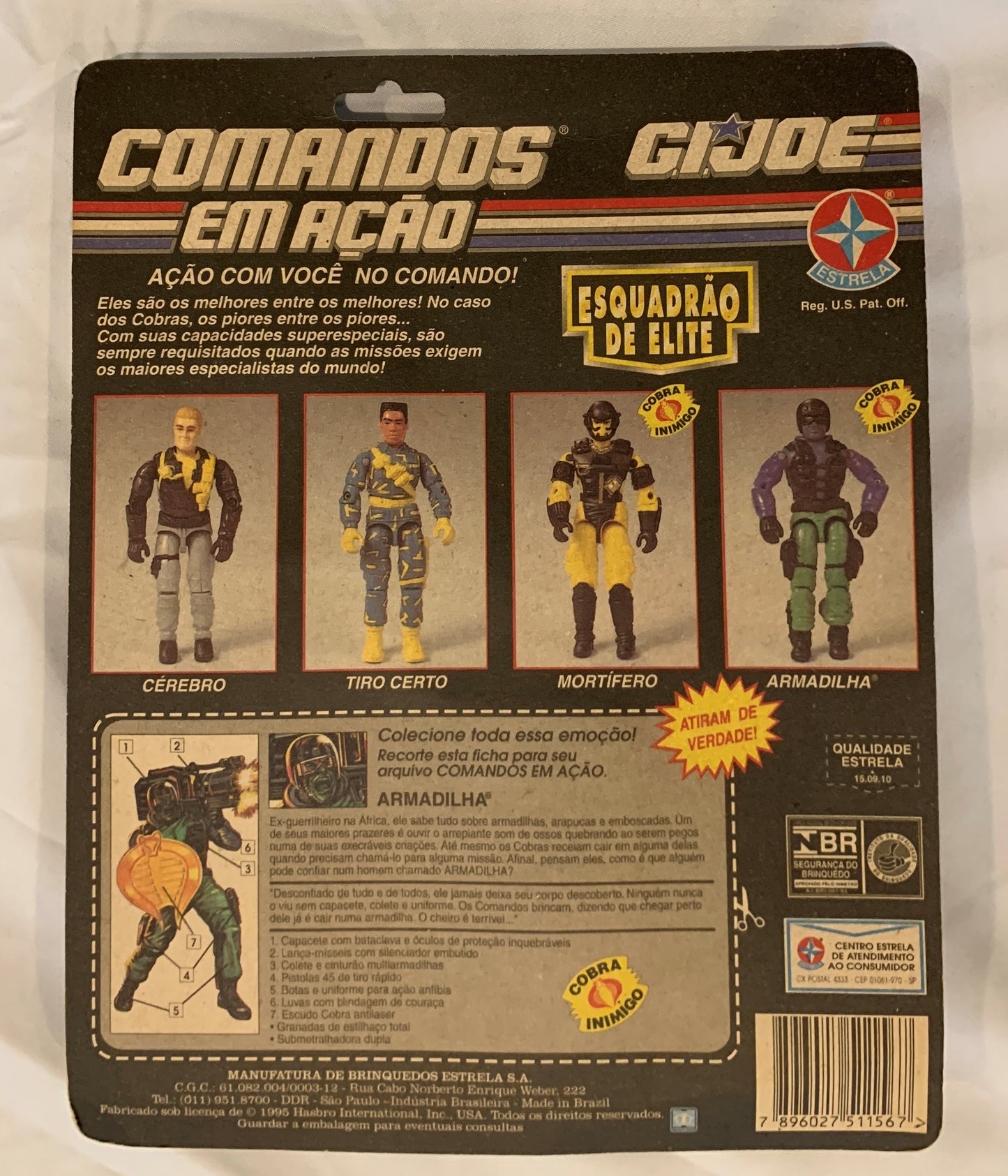 Armadilha GI Joe Brazil Bech Head as a Cobra MOC Sealed Comandos Em Acao Estrela