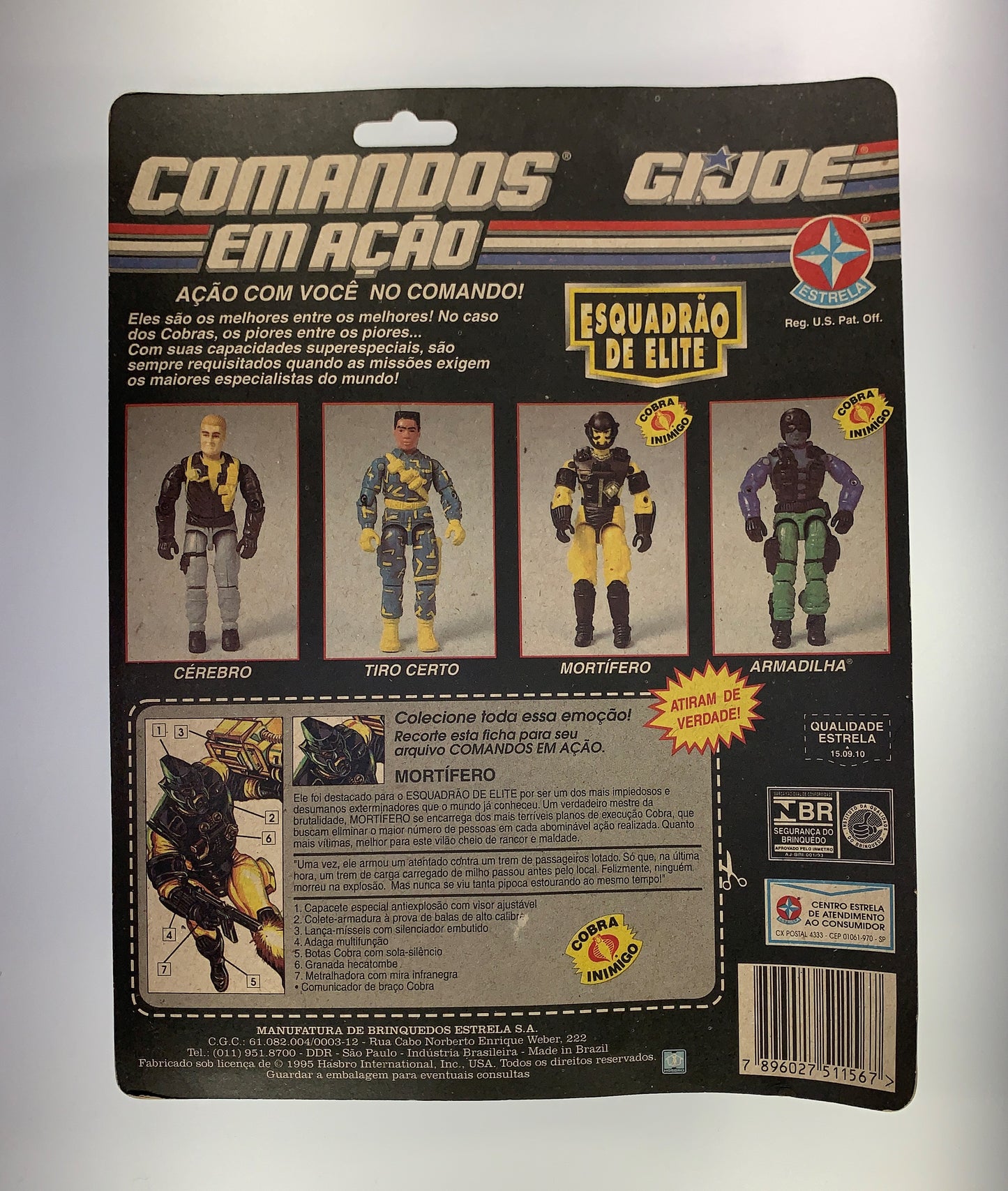 Mortifero GI Joe Brazil Alley Viper MOC Sealed Comandos Em Acao Estrela Cobra