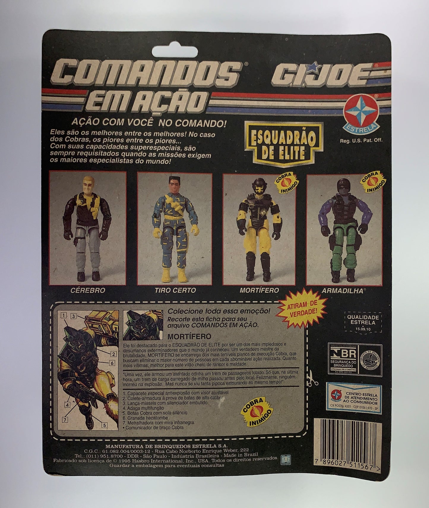 Mortifero GI Joe Brazil Alley Viper MOC Sealed Comandos Em Acao Estrela Cobra