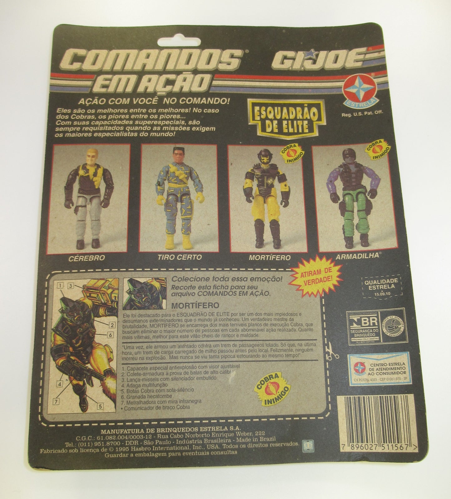 Mortifero GI Joe Brazil Alley Viper MOC Sealed Comandos Em Acao Estrela Cobra