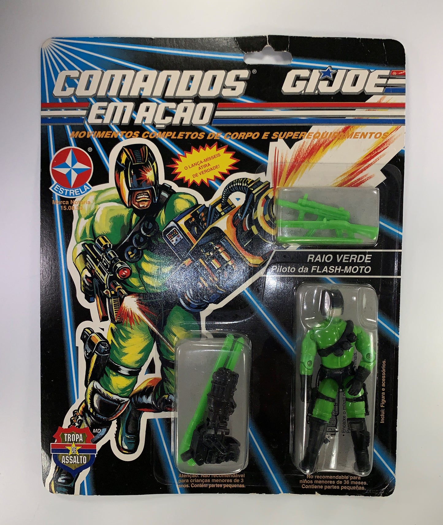 Raio Verde GI Joe Brazil HEAT Viper MOC Sealed Comandos Em Acao Estrela Cobra