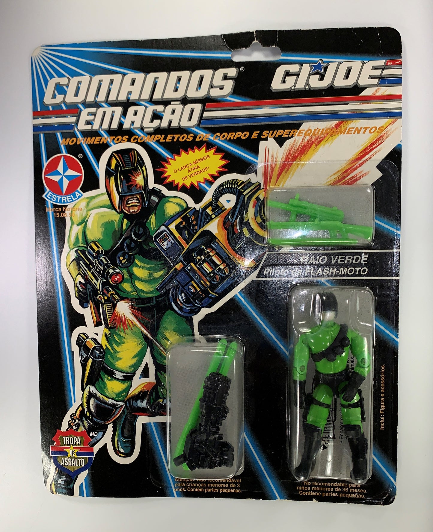 Raio Verde GI Joe Brazil HEAT Viper MOC Sealed Comandos Em Acao Estrela Cobra