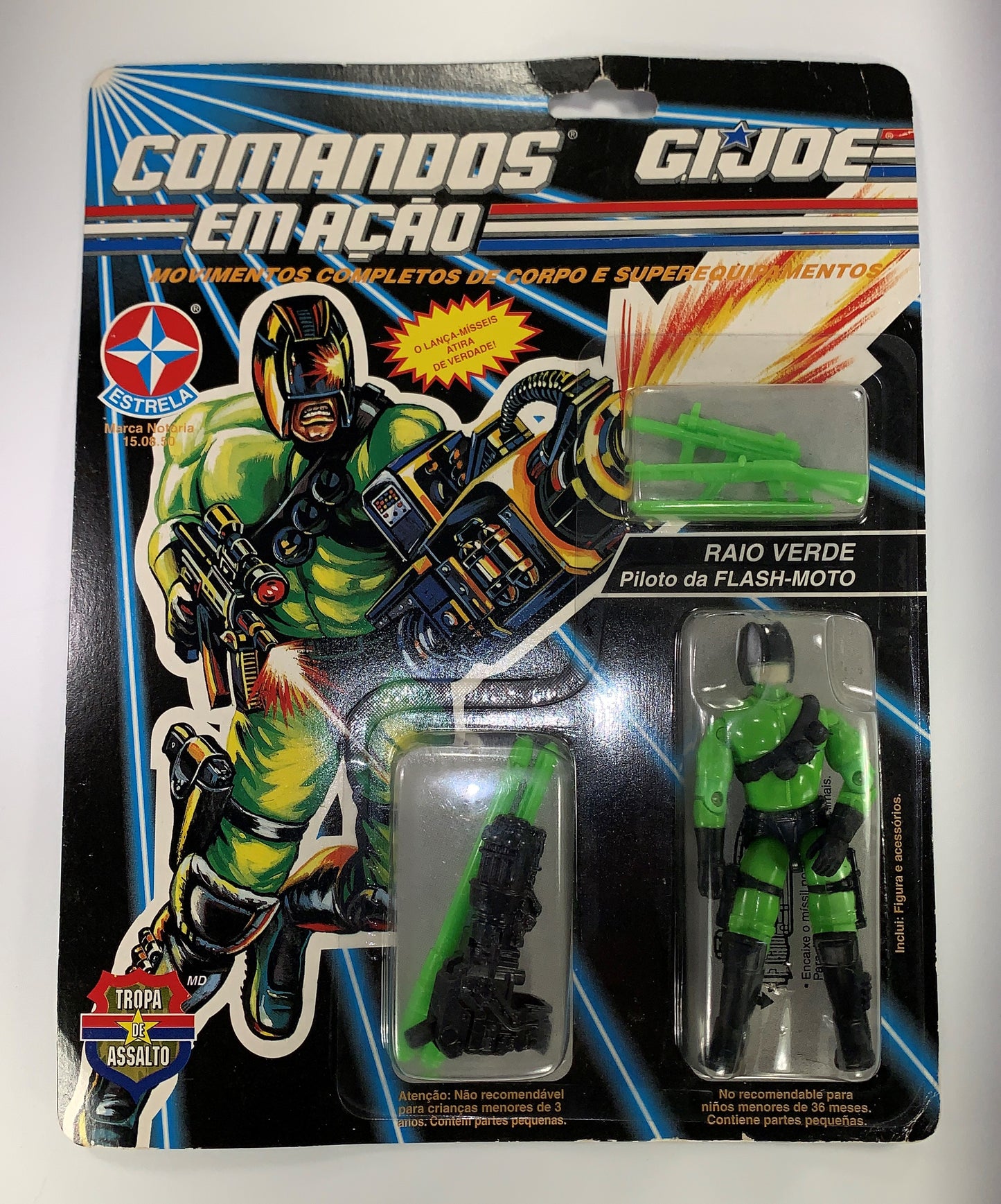 Raio Verde GI Joe Brazil HEAT Viper MOC Sealed Comandos Em Acao Estrela Cobra