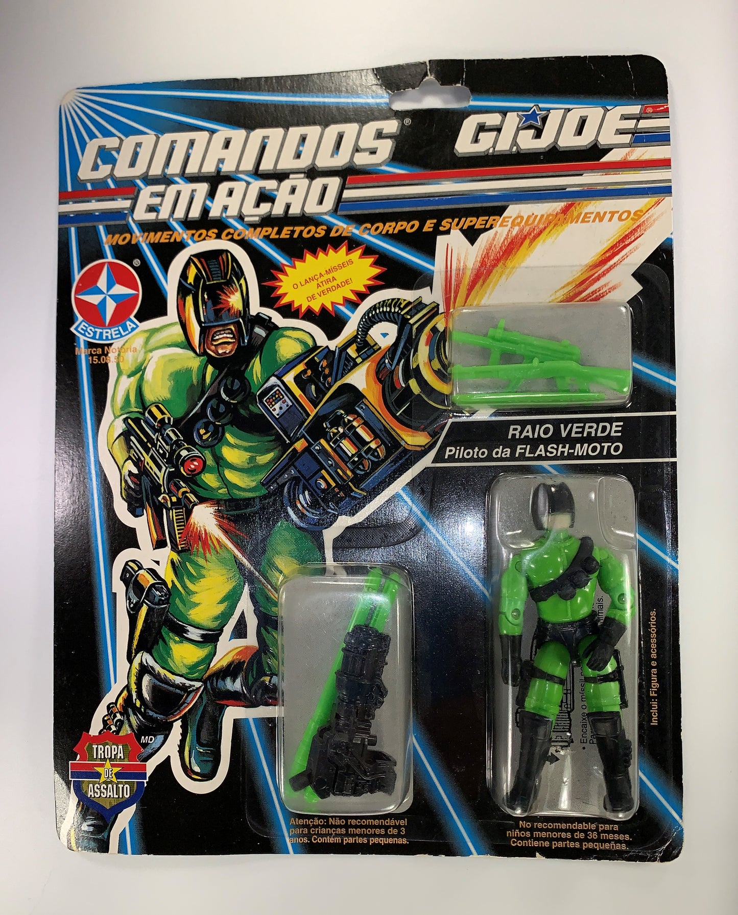 Raio Verde GI Joe Brazil HEAT Viper MOC Sealed Comandos Em Acao Estrela Cobra