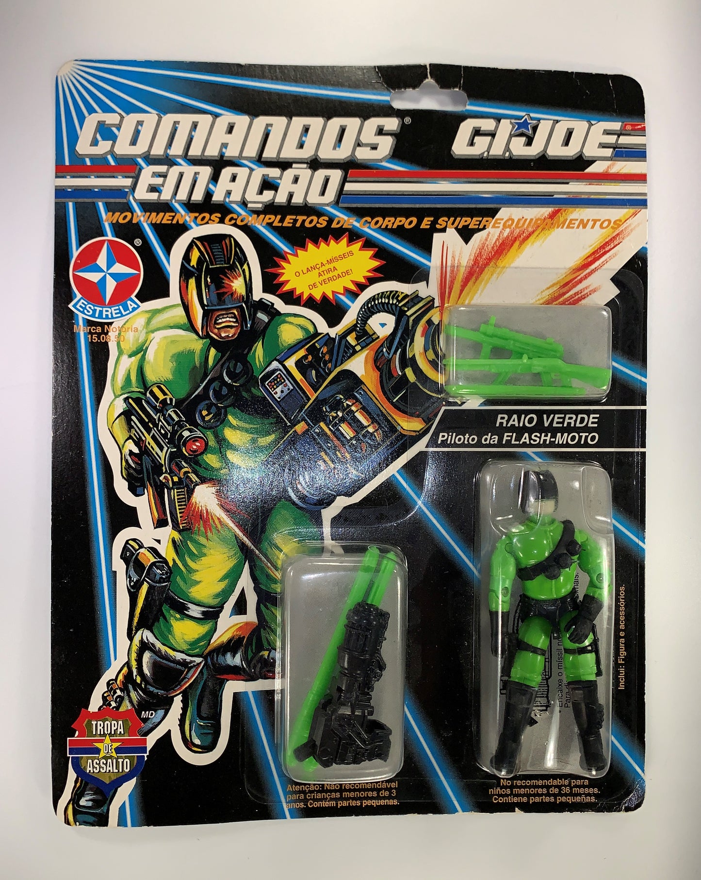 Raio Verde GI Joe Brazil HEAT Viper MOC Sealed Comandos Em Acao Estrela Cobra