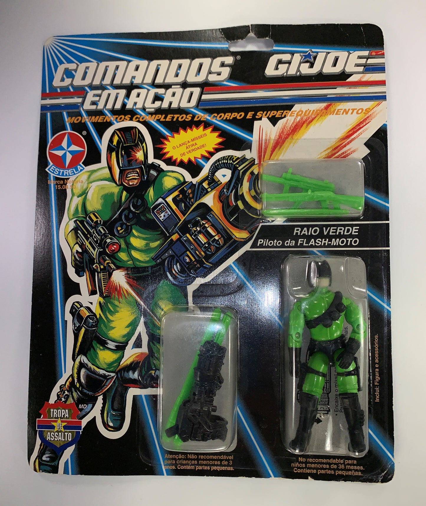 Raio Verde GI Joe Brazil HEAT Viper MOC Sealed Comandos Em Acao Estrela Cobra