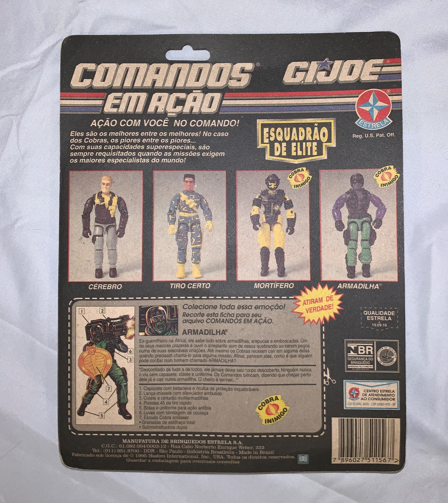 Armadilha GI Joe Brazil Bech Head as a Cobra MOC Sealed Comandos Em Acao Estrela