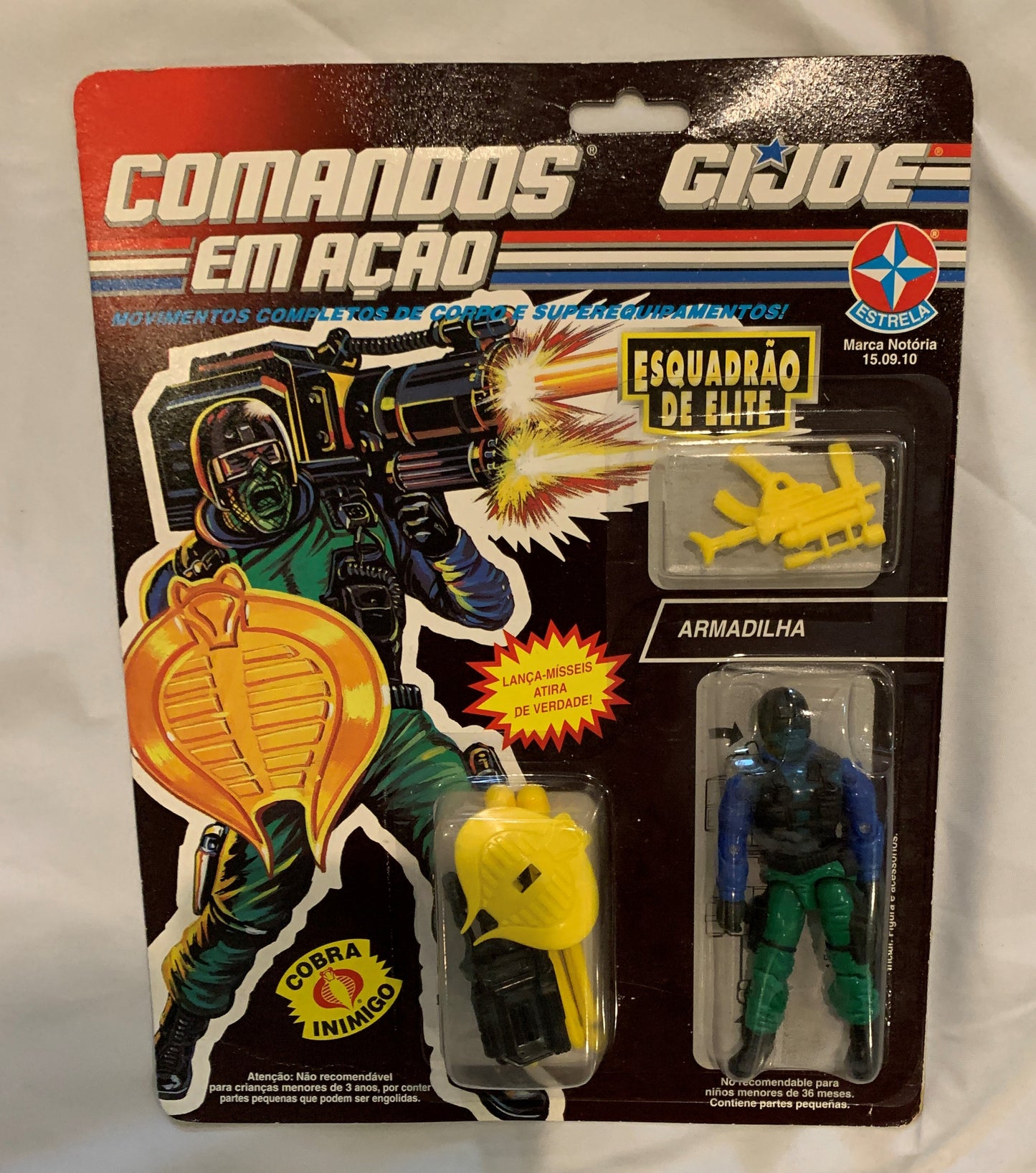 Armadilha GI Joe Brazil Bech Head as a Cobra MOC Sealed Comandos Em Acao Estrela