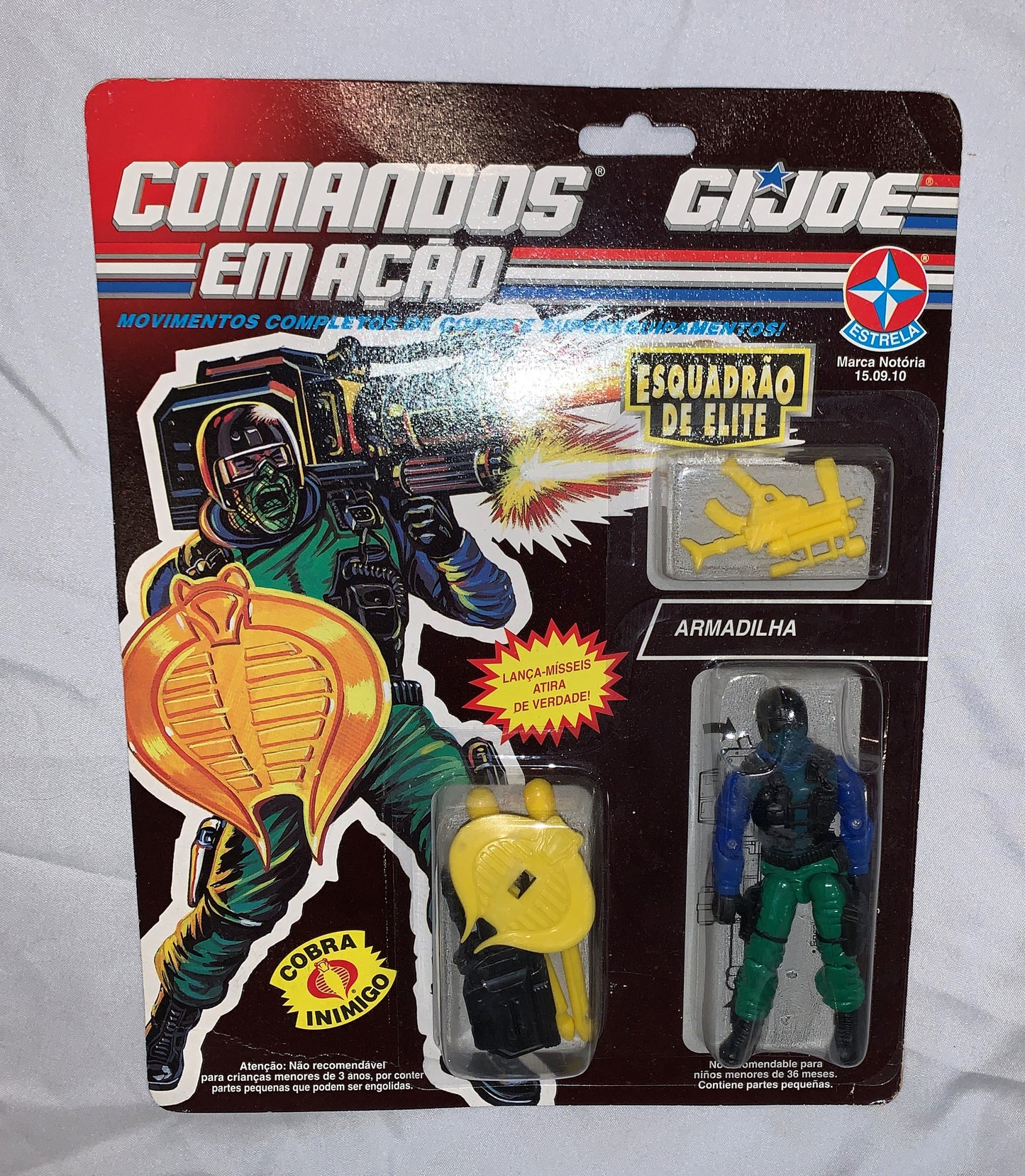 Armadilha GI Joe Brazil Bech Head as a Cobra MOC Sealed Comandos Em Acao Estrela