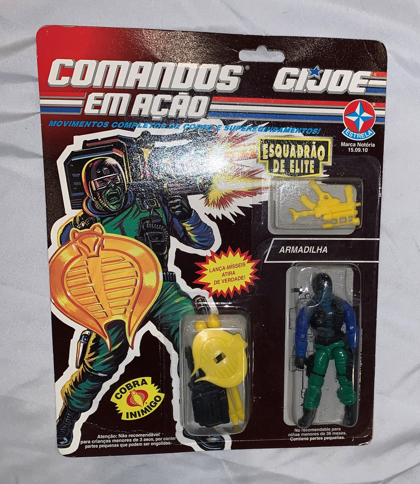 Armadilha GI Joe Brazil Bech Head as a Cobra MOC Sealed Comandos Em Acao Estrela
