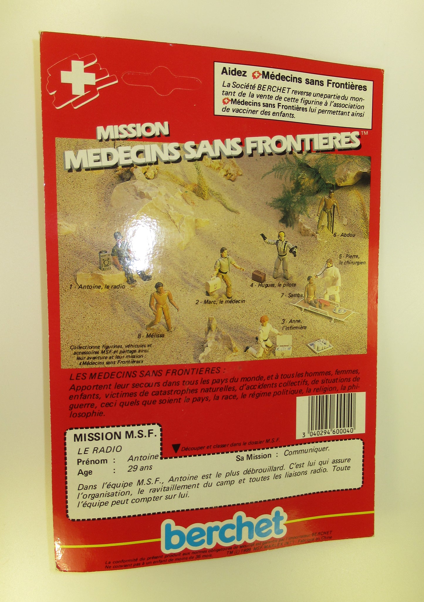 Antoine 3.75" Mission Medecins Sans Frontieres Figure Berchet 1989 MOC Sealed GI Joe Style