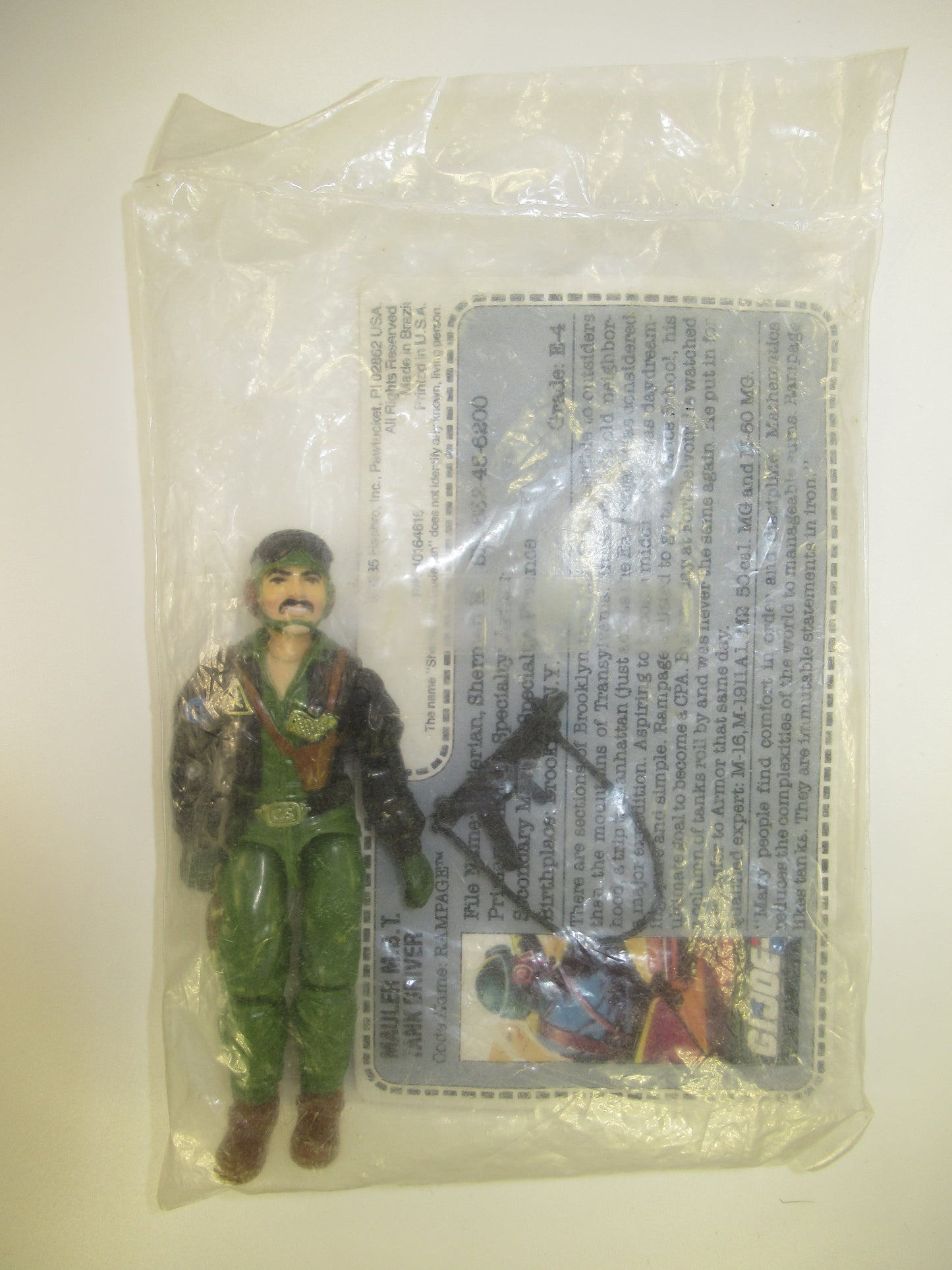 Rampage 1989 GI Joe Mail-In Figure MIB Rare! Sealed in Baggie Hasbro Heavy Metal