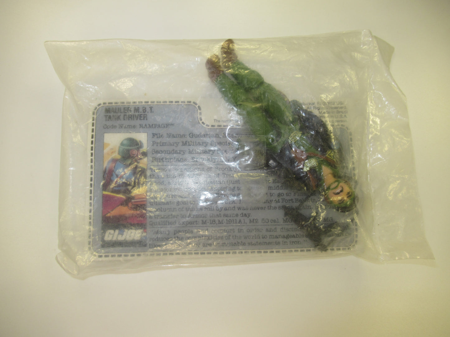 Rampage 1989 GI Joe Mail-In Figure MIB Rare! Sealed in Baggie Hasbro Heavy Metal