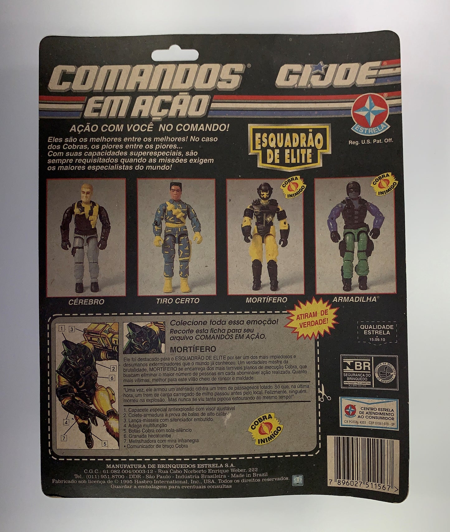 Mortifero GI Joe Brazil Alley Viper MOC Sealed Comandos Em Acao Estrela Cobra