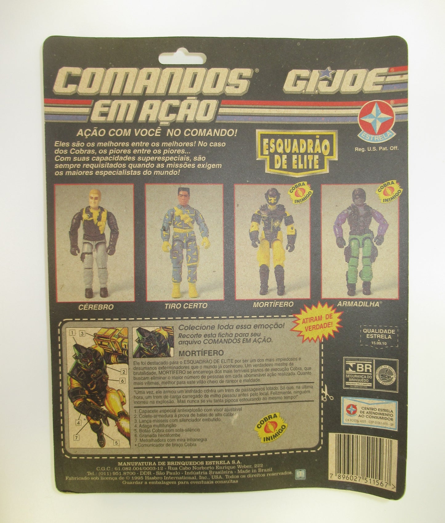 Mortifero GI Joe Brazil Alley Viper MOC Sealed Comandos Em Acao Estrela Cobra