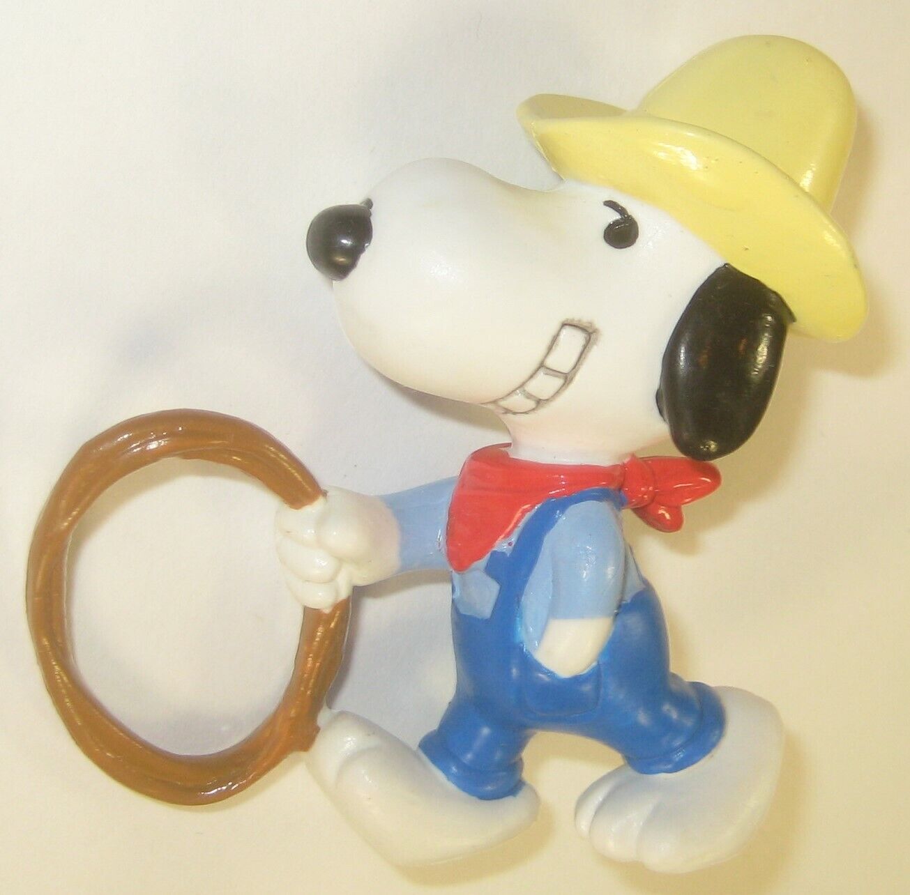 Cowboy Snoopy 2.5" Peanuts PVC Figure Hat Rodeo 1966 Date - Applause? 1990s?